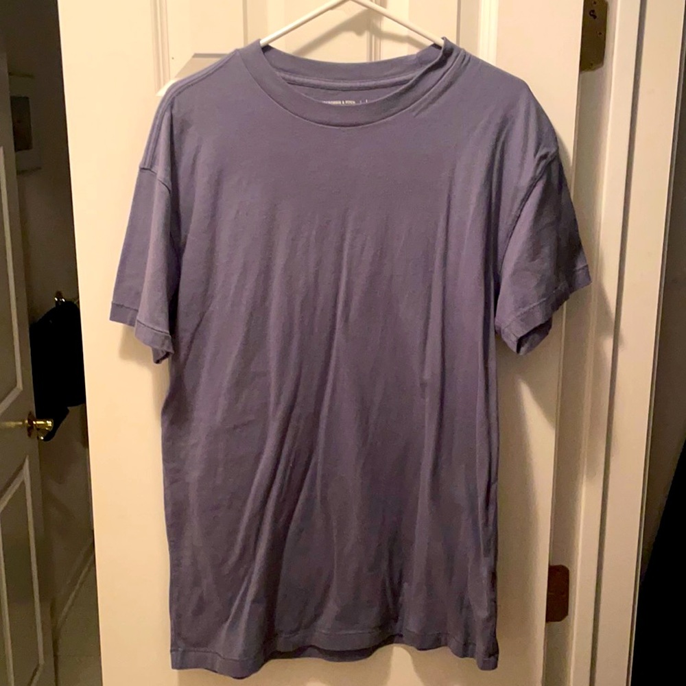 Abercrombie & Fitch Essentials Collection Tee Grey Blue Size L Tall Lightly Worn